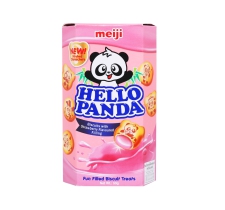 Bánh gấu nhân kem dâu Meiji Hello Panda hộp 50g