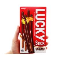 Bánh que Meiji Lucky Stick phủ kem hương socola hộp 45g