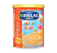 Bột ăn dặm Ridielac Gold heo cà rốt lon 350g