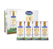 Sữa tươi tiệt trùng socola Vinamilk 100% 180ml  - thùng