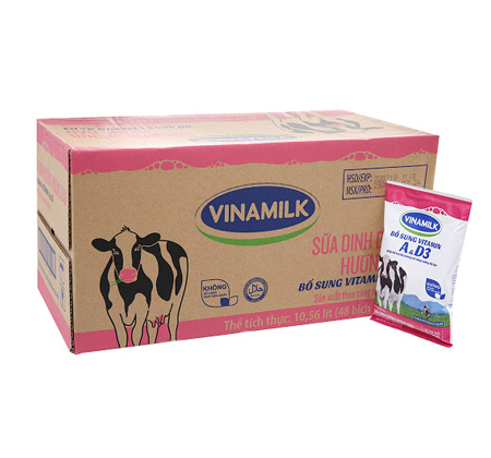 Sữa dinh dưỡng dâu Vinamilk 220ml  - thùng