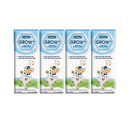 Sữa tươi Grow+ VPmilk phát triển triều cao 180ml - thùng