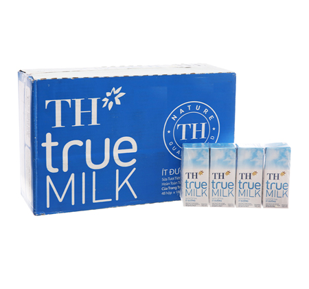 Sữa tươi tiệt trùng ít đường TH True Milk hộp 180ml - thùng