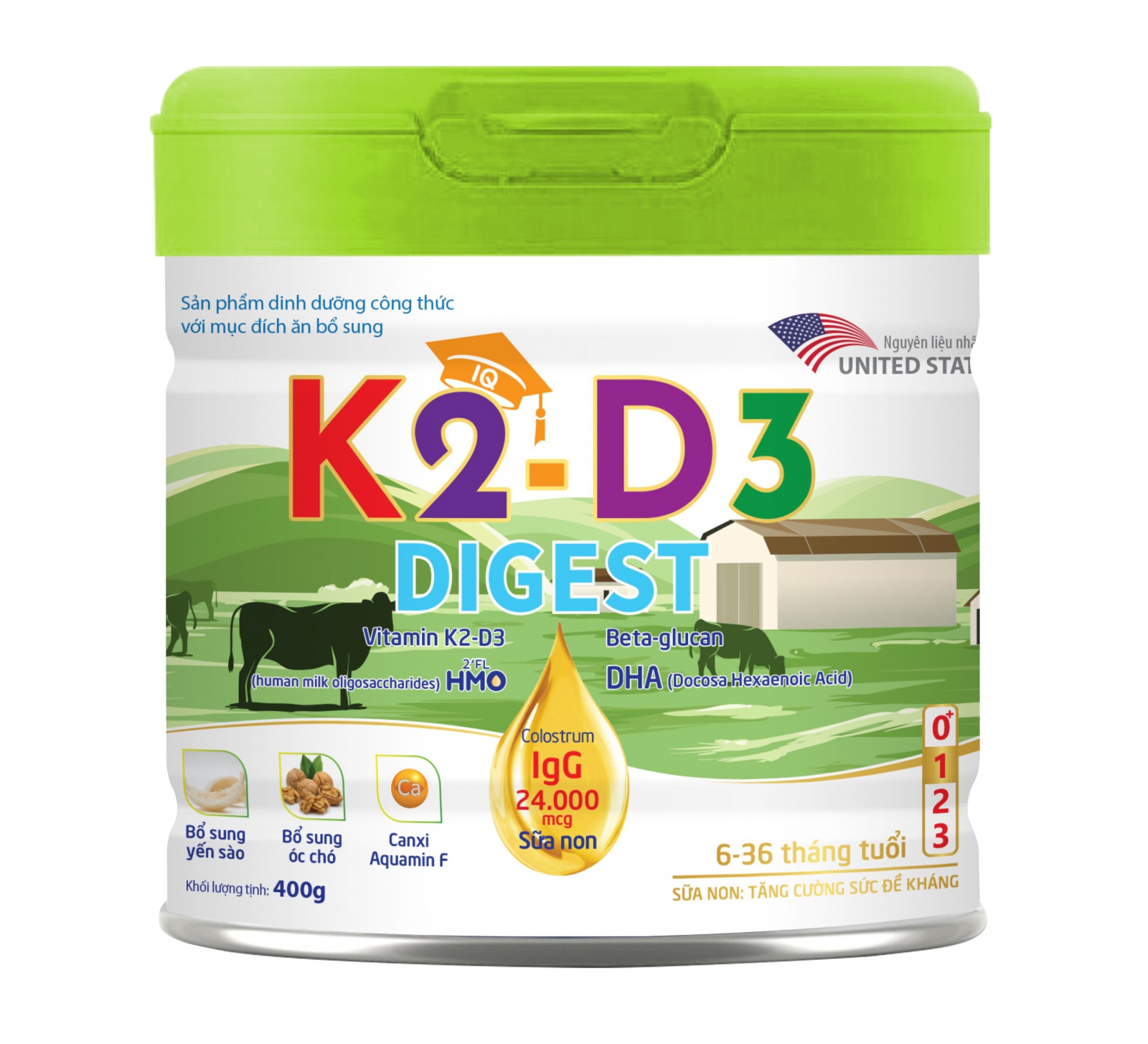 Sữa bột K2-D3 DIGEST Step 1+ (6-36 tháng) 400g