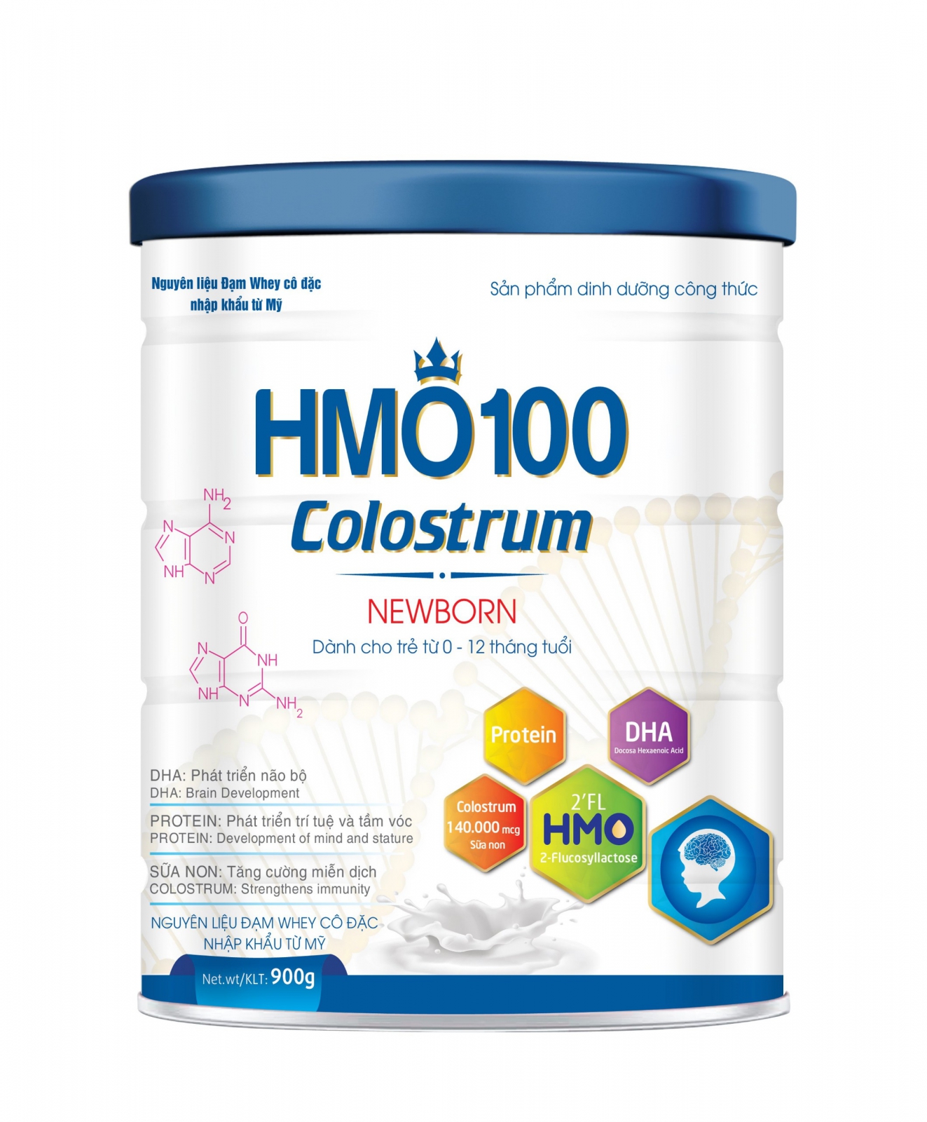 Sữa bột HMO100 Colostrum Newborn 900g